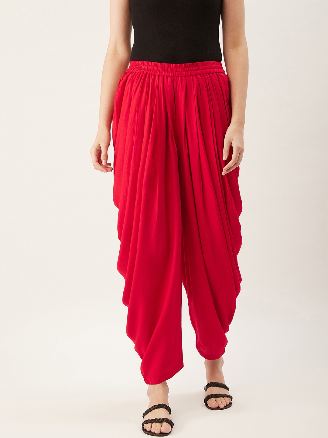 

fabGLOBAL Women Red Solid Dhoti Salwar