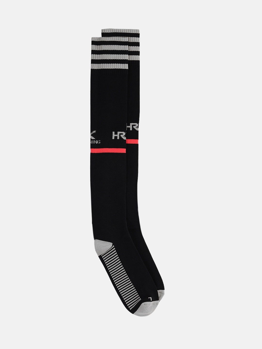

HRX by Hrithik Roshan Adults Black Colourblocked Football Socks