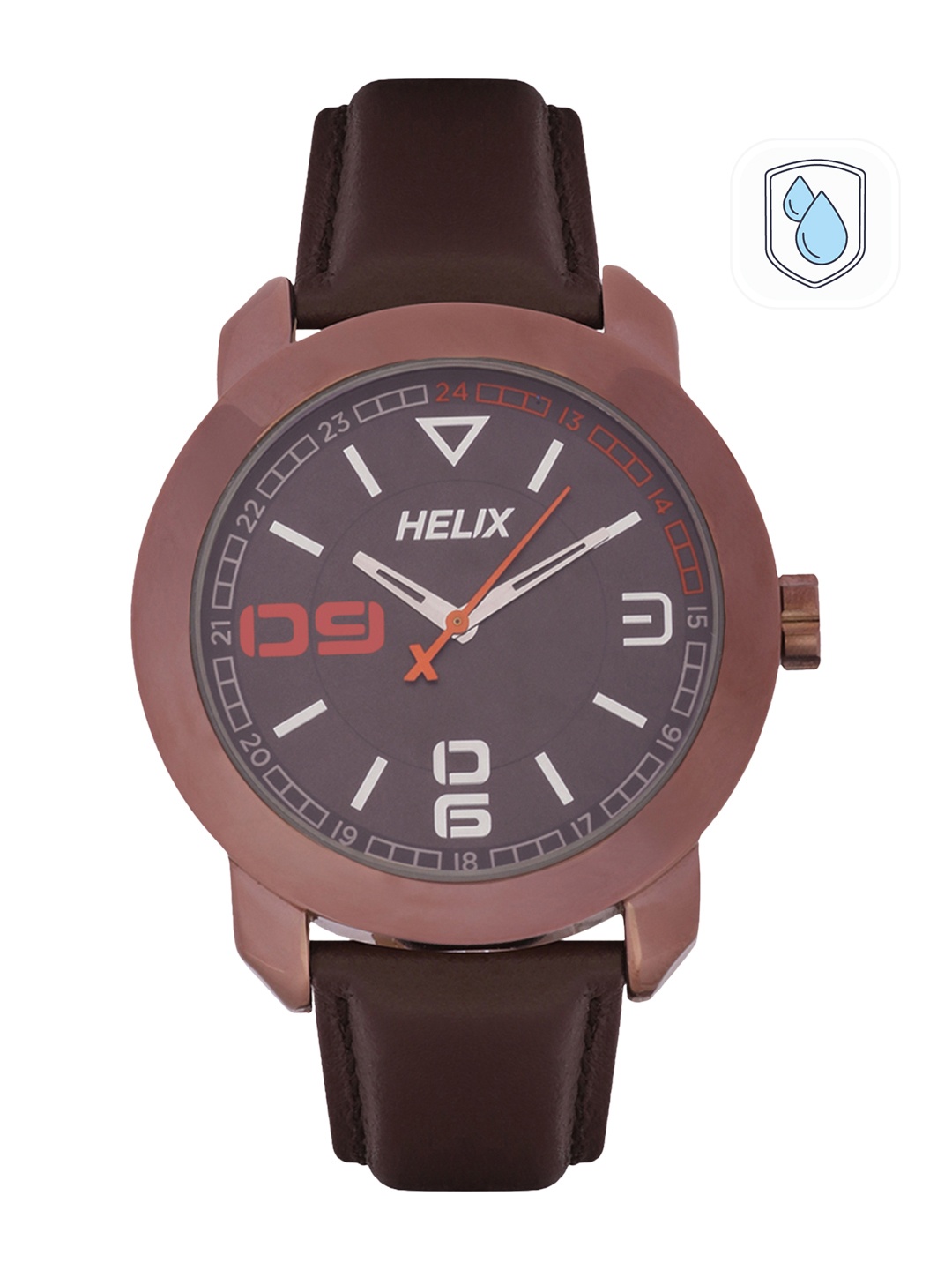 

Helix Men Brown Analogue Watch