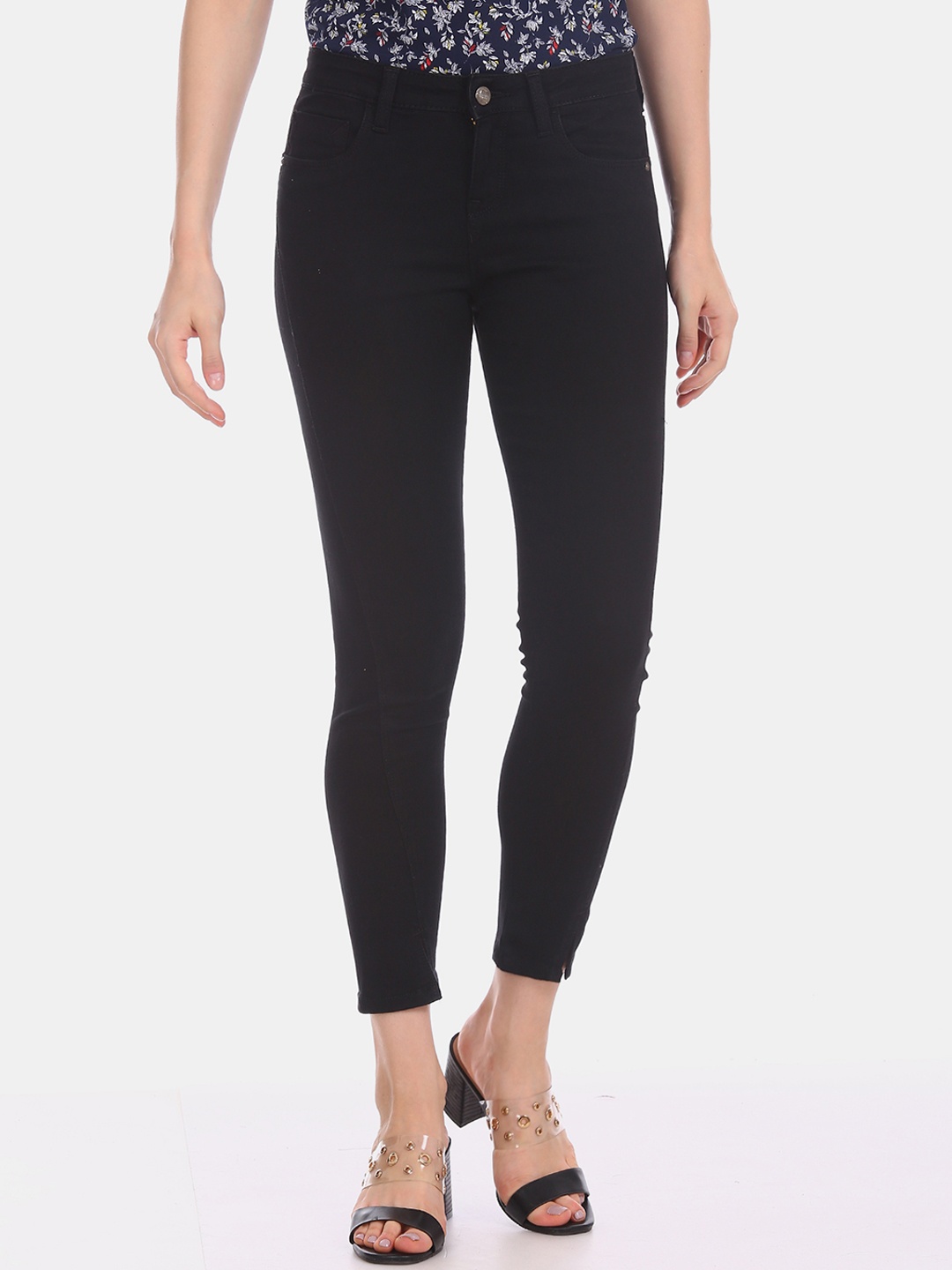 

Cherokee Women Black Skinny Fit Mid-Rise Clean Look Stretchable Jeans