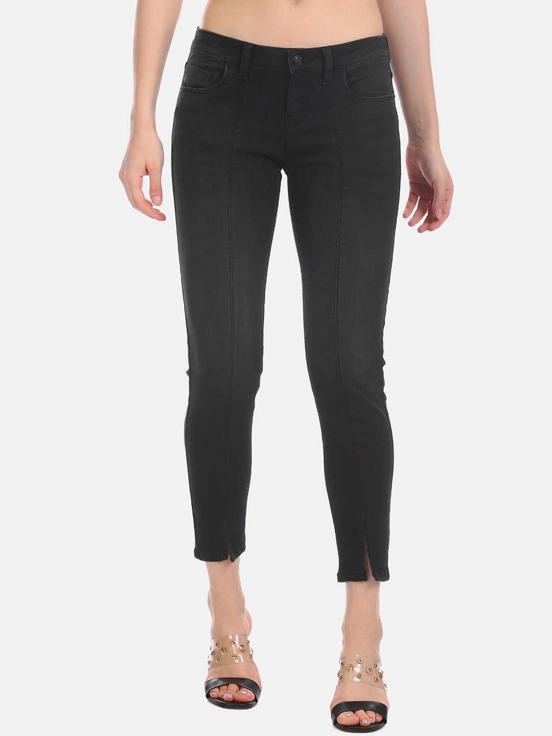 

Cherokee Women Black Skinny Fit Mid-Rise Clean Look Stretchable Jeans