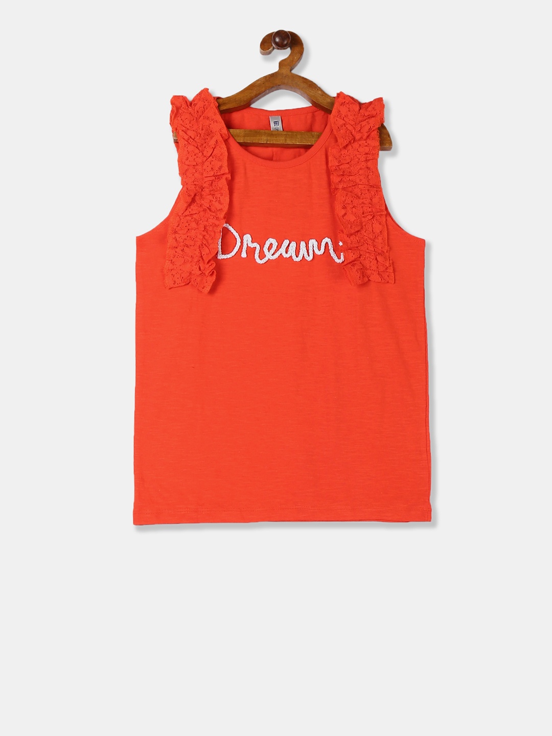 

Cherokee Girls Red Embroidered Pure Cotton Top