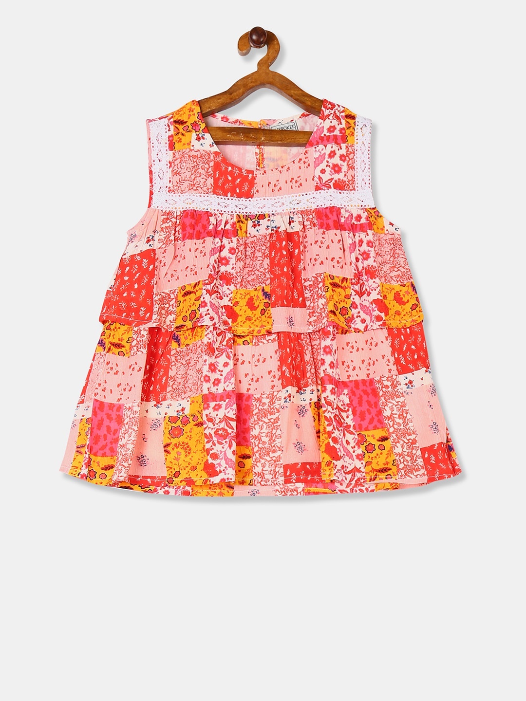 

Cherokee Girls Red Printed A-Line Top