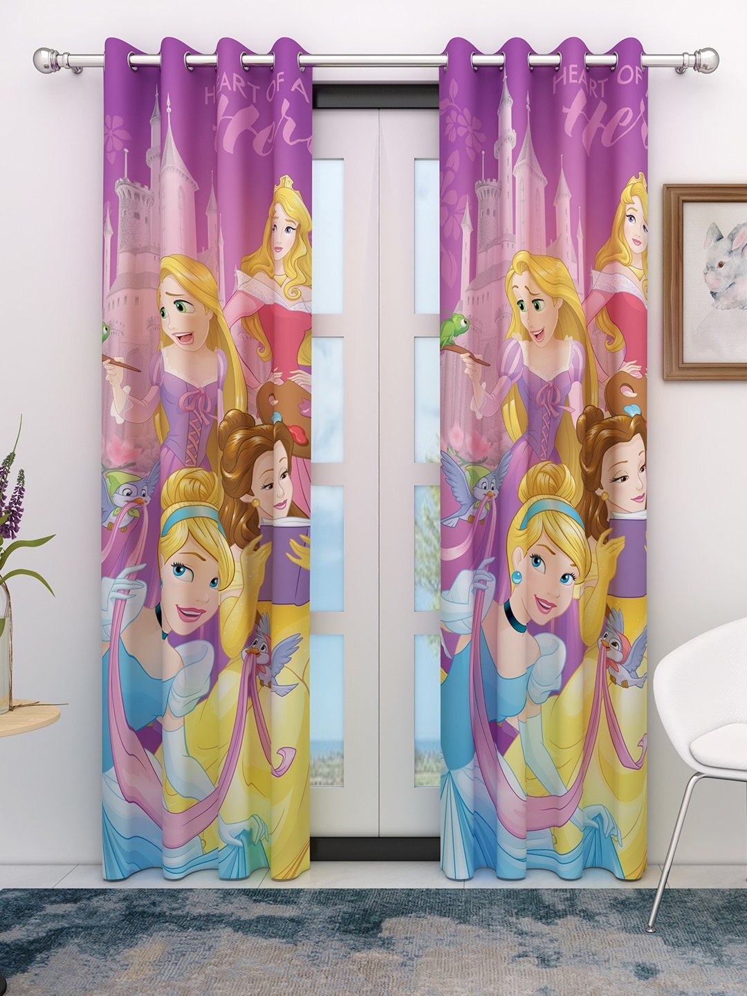

Disney Princess Pink & Purple Set of 2 Door Curtains