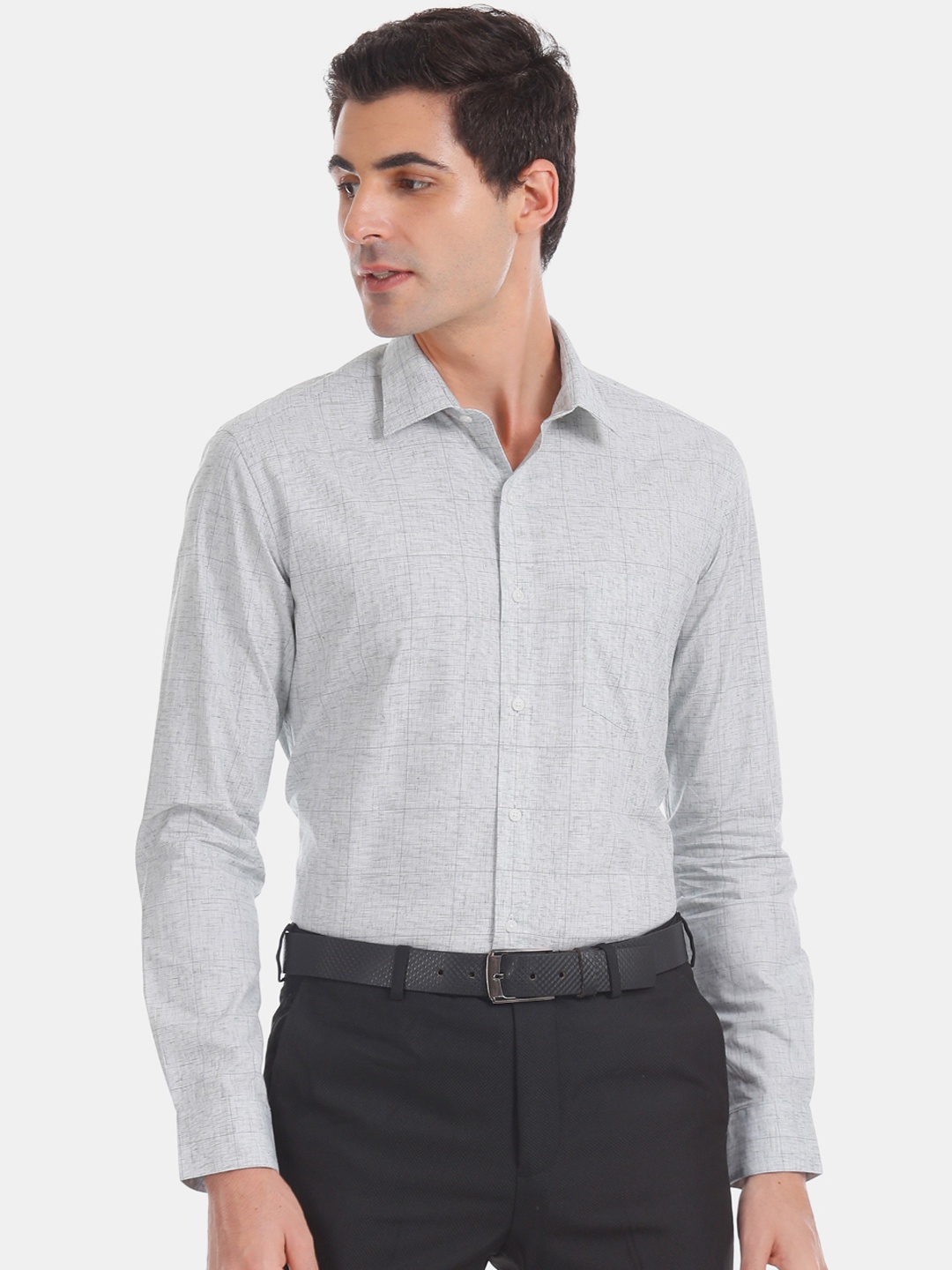 

Arrow Men Green Slim Fit Checked Casual Shirt