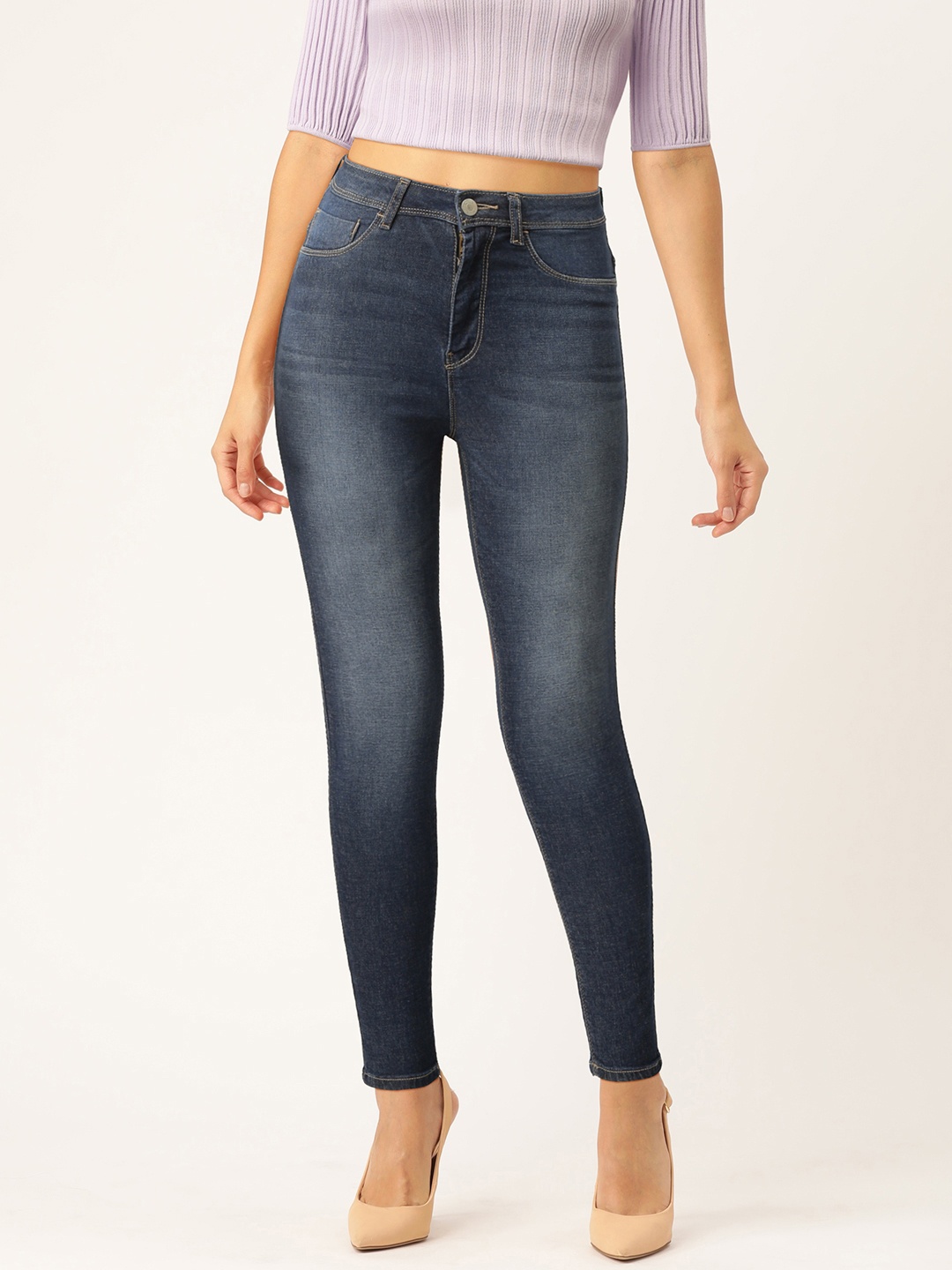 

Flying Machine Women Blue Regular Fit High-Rise Clean Look Stretchable Jeans