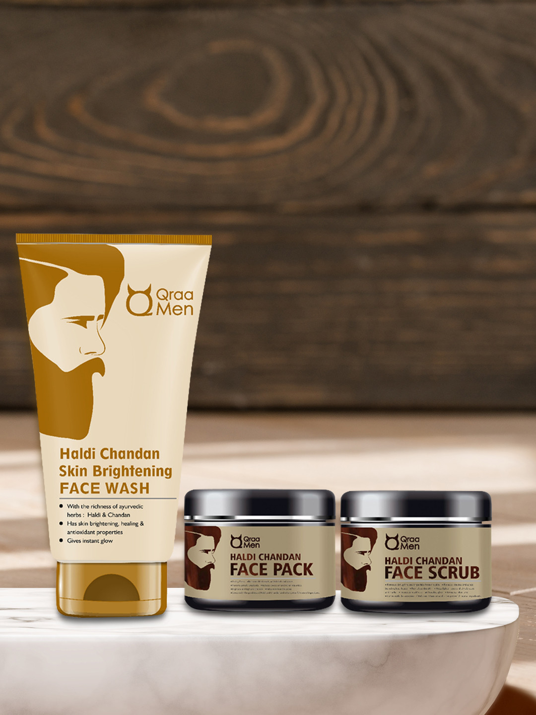 

Qraa Men Haldi and Chandan Face Glow Kit-Pack, Na