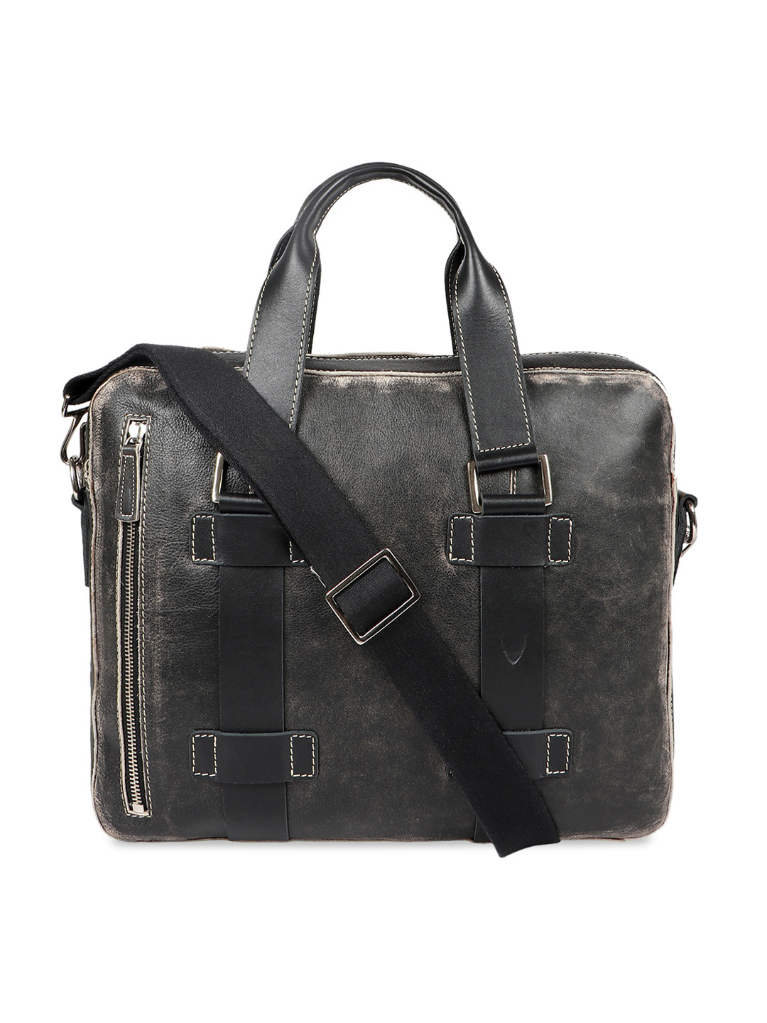 

Hidesign Men Black Solid Messenger Bag
