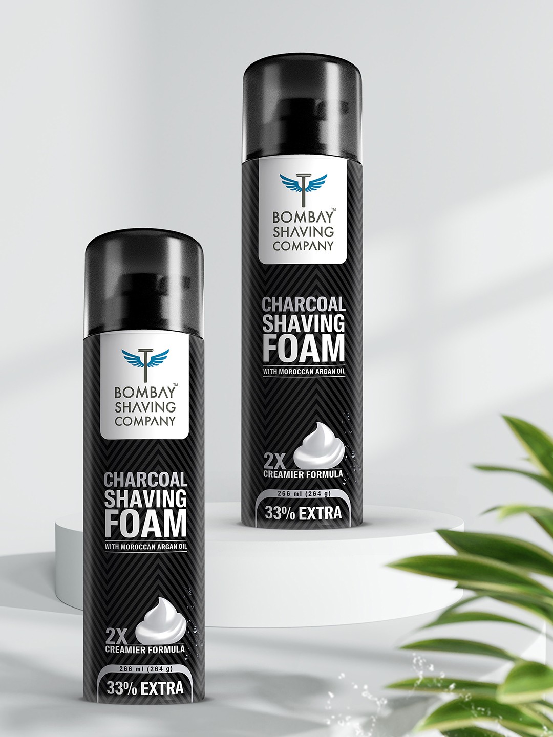 

Bombay Shaving Company Set of 2 Activated Charcoal Shaving Foam 266ml each, Black