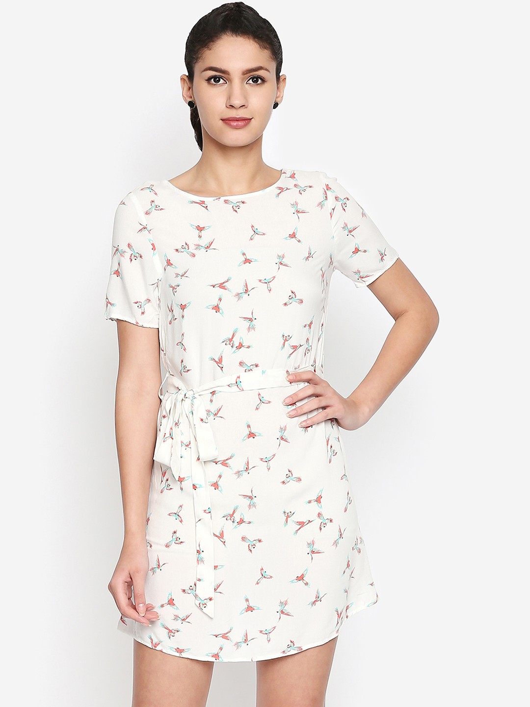 

Oxolloxo Women Off-White Printed Sheath Dress