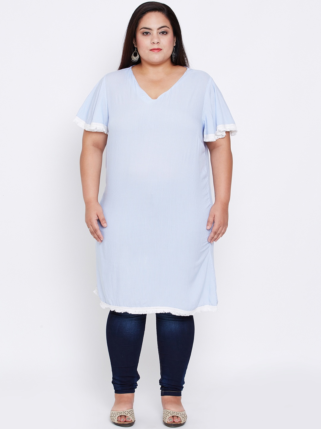 

Sky Festive Webb Glam Plus Tunic, Blue