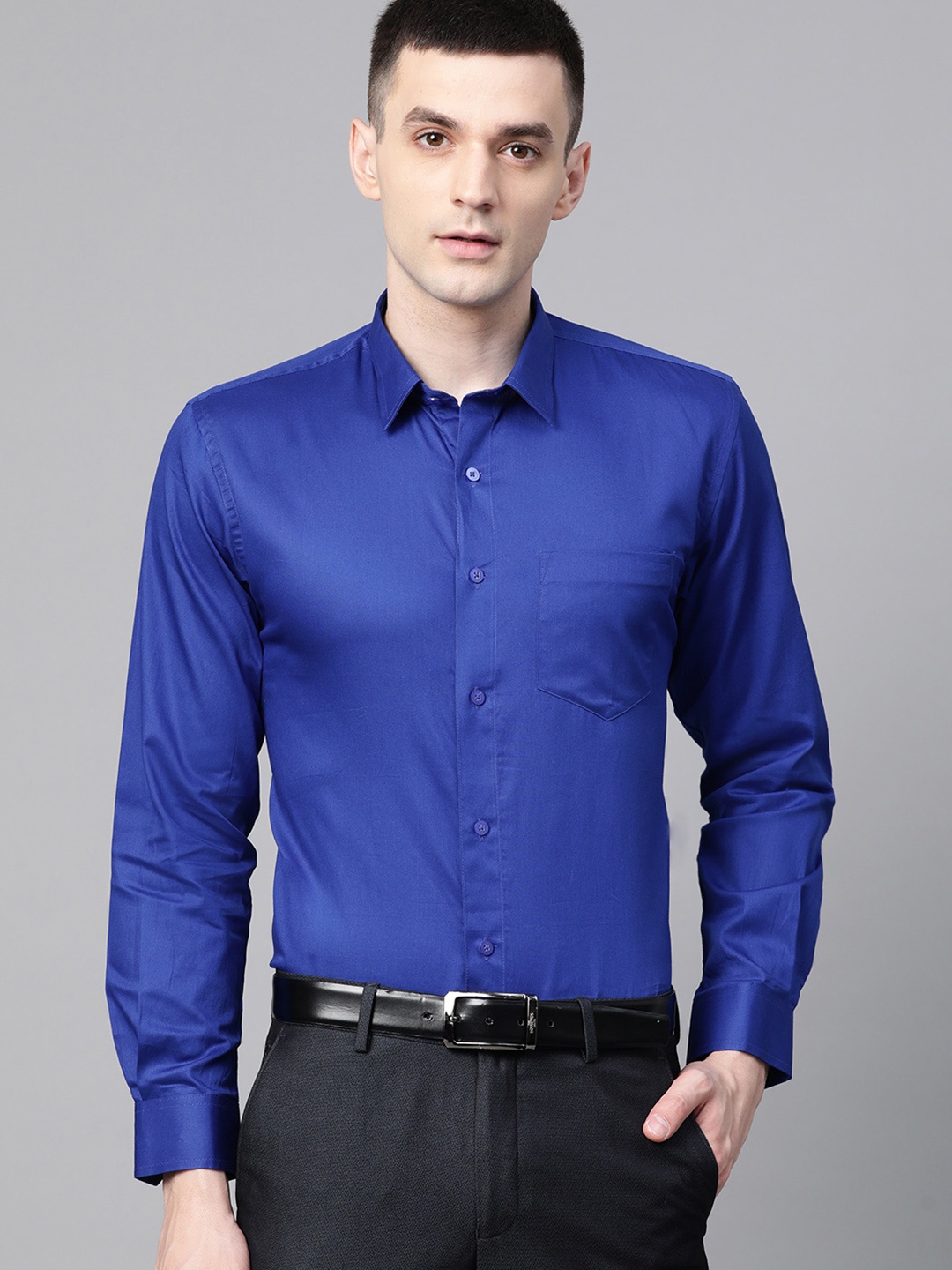 

DENNISON Men Blue Smart Slim Fit Solid Formal Shirt