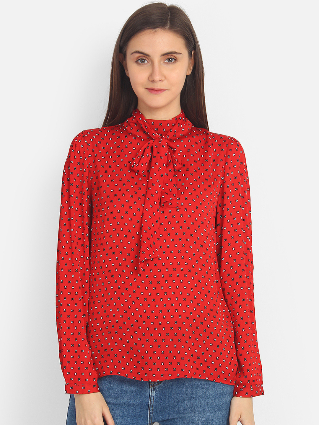 

COVER STORY Women Red Printed Top