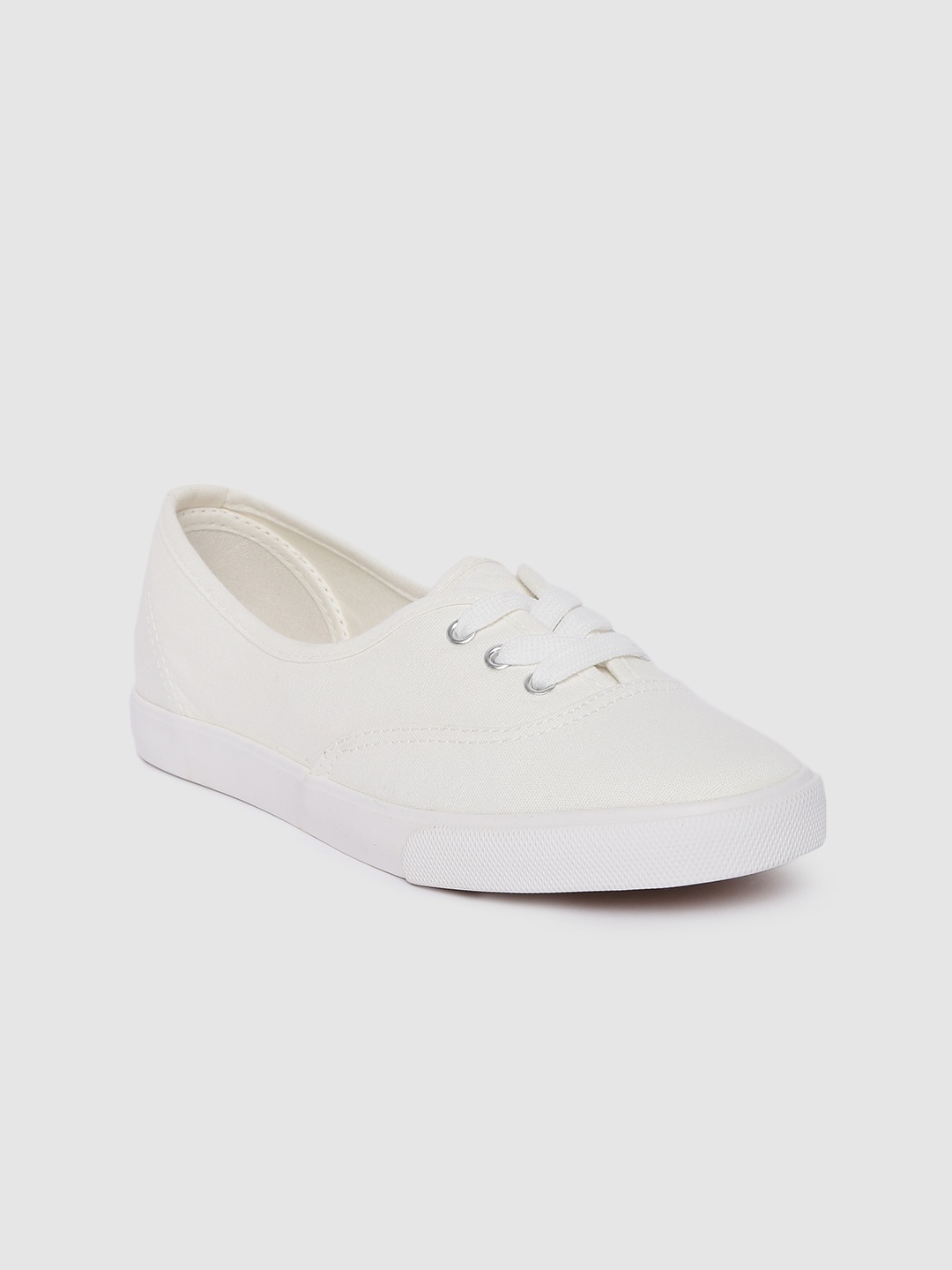 

Mast & Harbour Women White Solid Sneakers