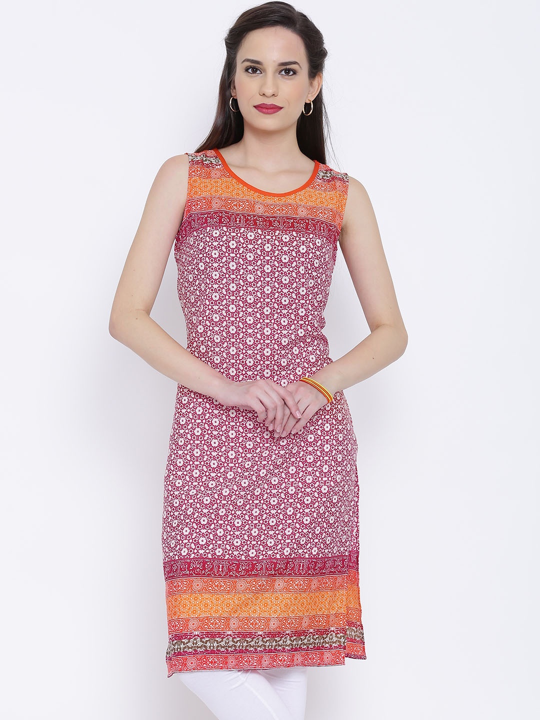 

Aurelia Magenta & Off-White Printed Kurta