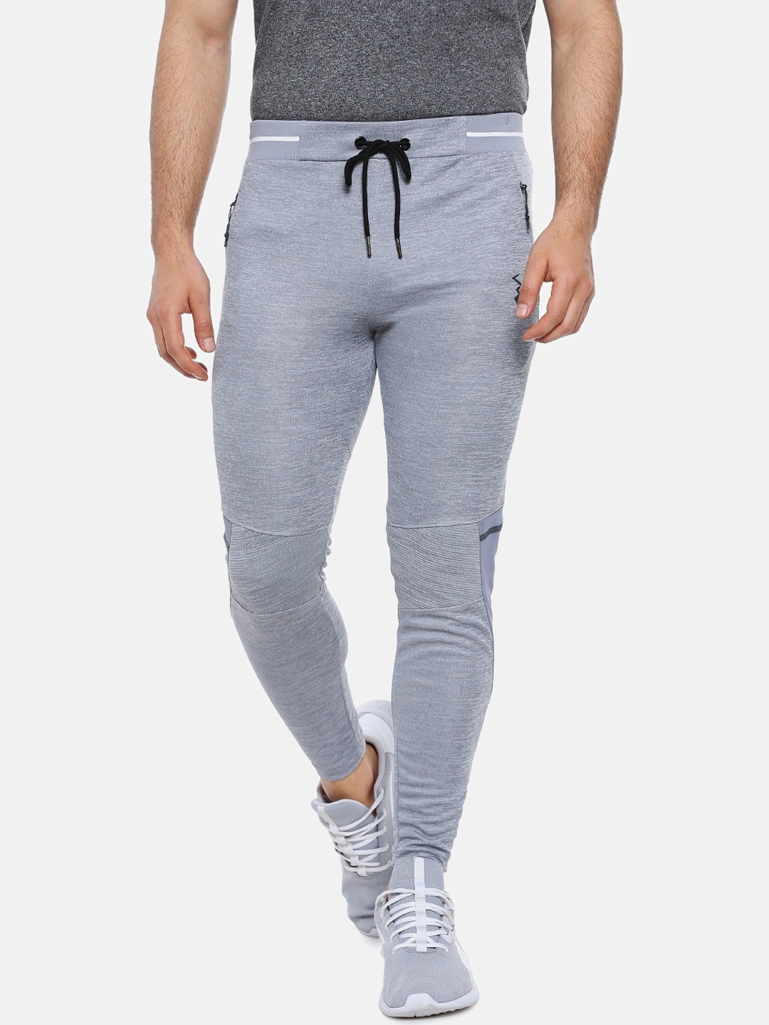 

Campus Sutra Men Grey Solid E-Dry Technology Track Pants, Grey melange