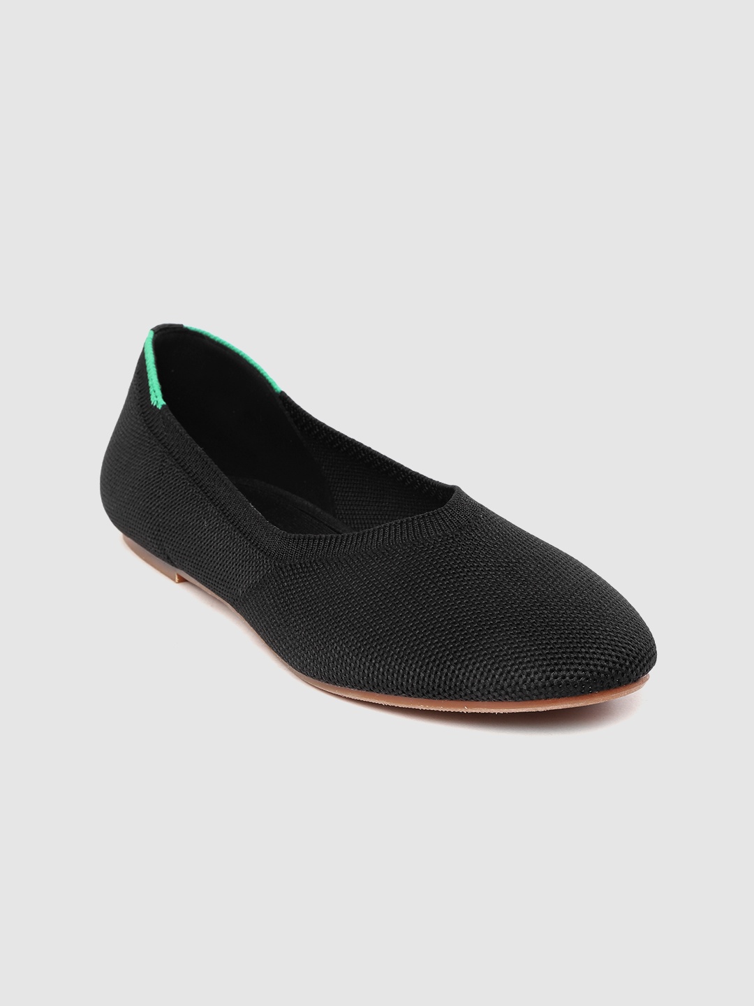

United Colors of Benetton Women Black Knitted Ballerinas