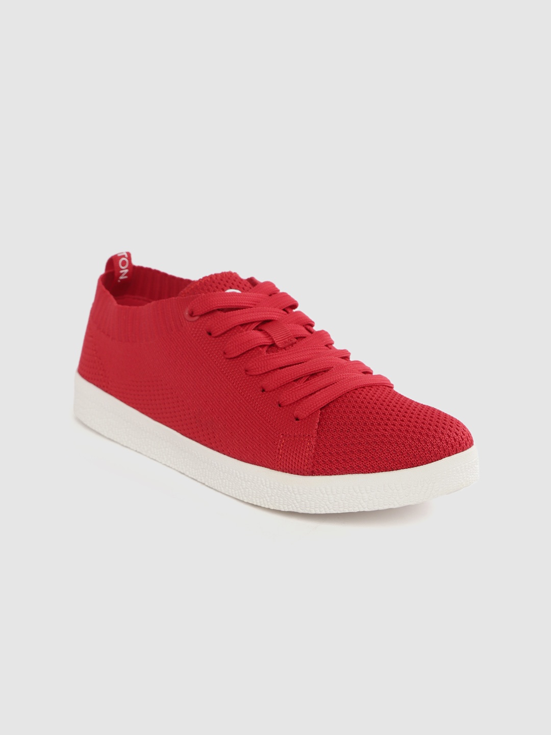 

United Colors of Benetton Women Red Woven Design Sneakers