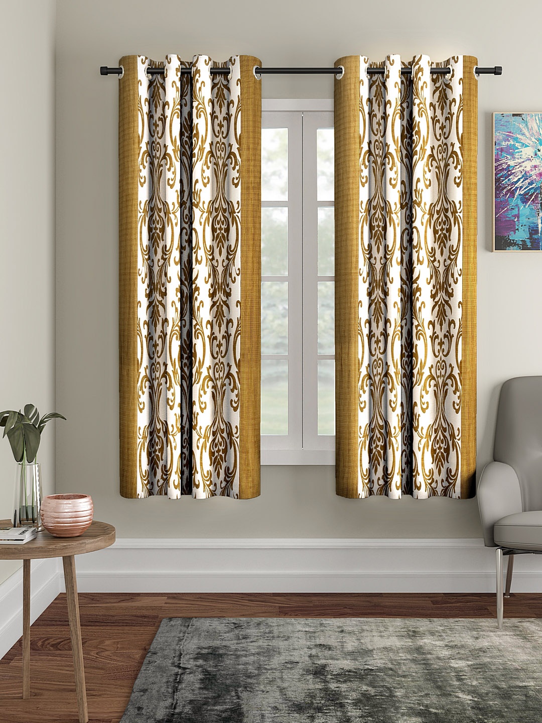 

Cortina Beige & Off-White Set of 2 Window Curtains