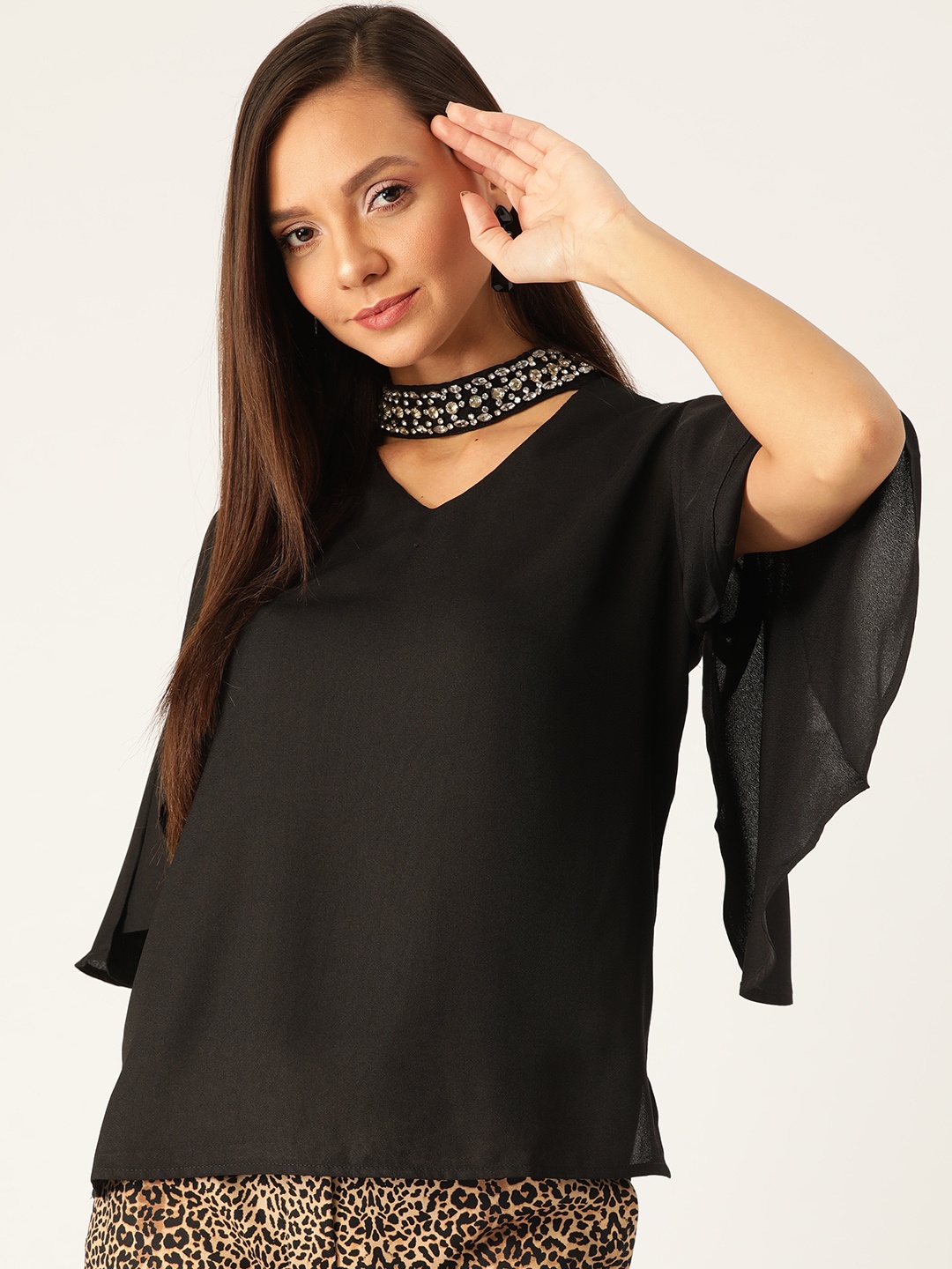 

Antheaa Women Black Solid Top