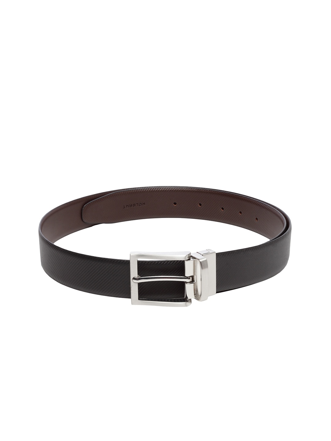 

WELBAWT Men Black & Brown Leather Textured Reversible Belt