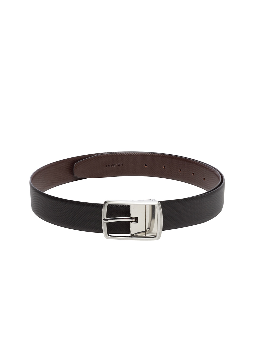 

WELBAWT Men Black & Brown Leather Reversible Textured Belt