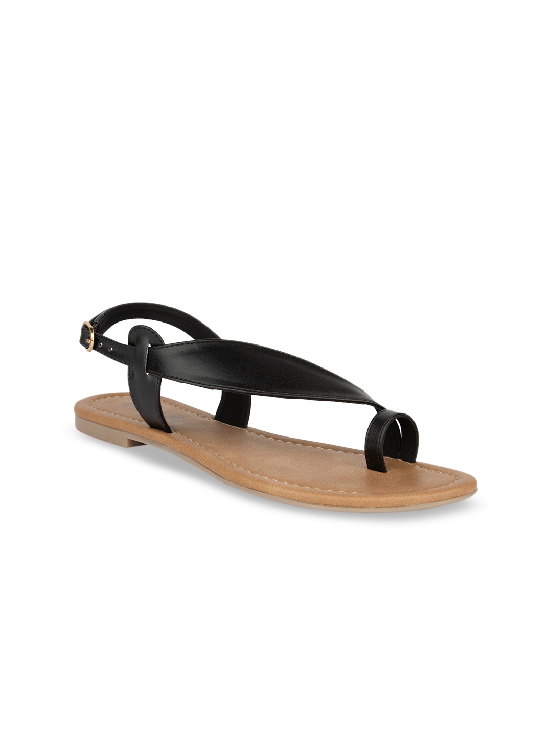 

SOLES Women Black Solid One Toe Flats