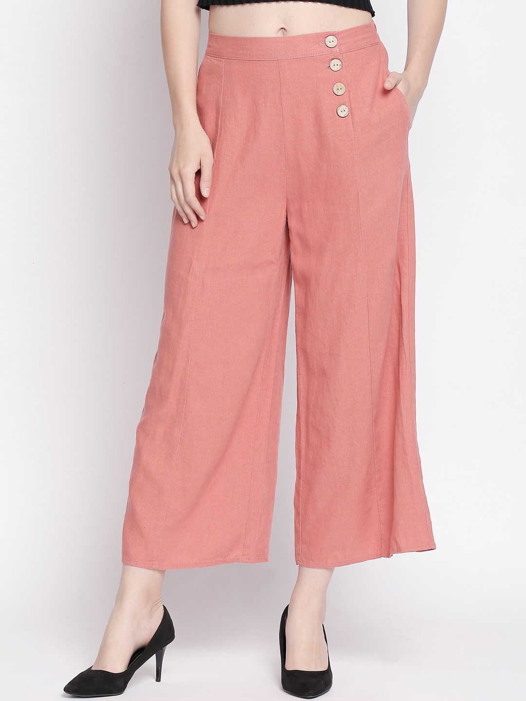 

Honey by Pantaloons Women Pink Regular Fit Solid Culottes