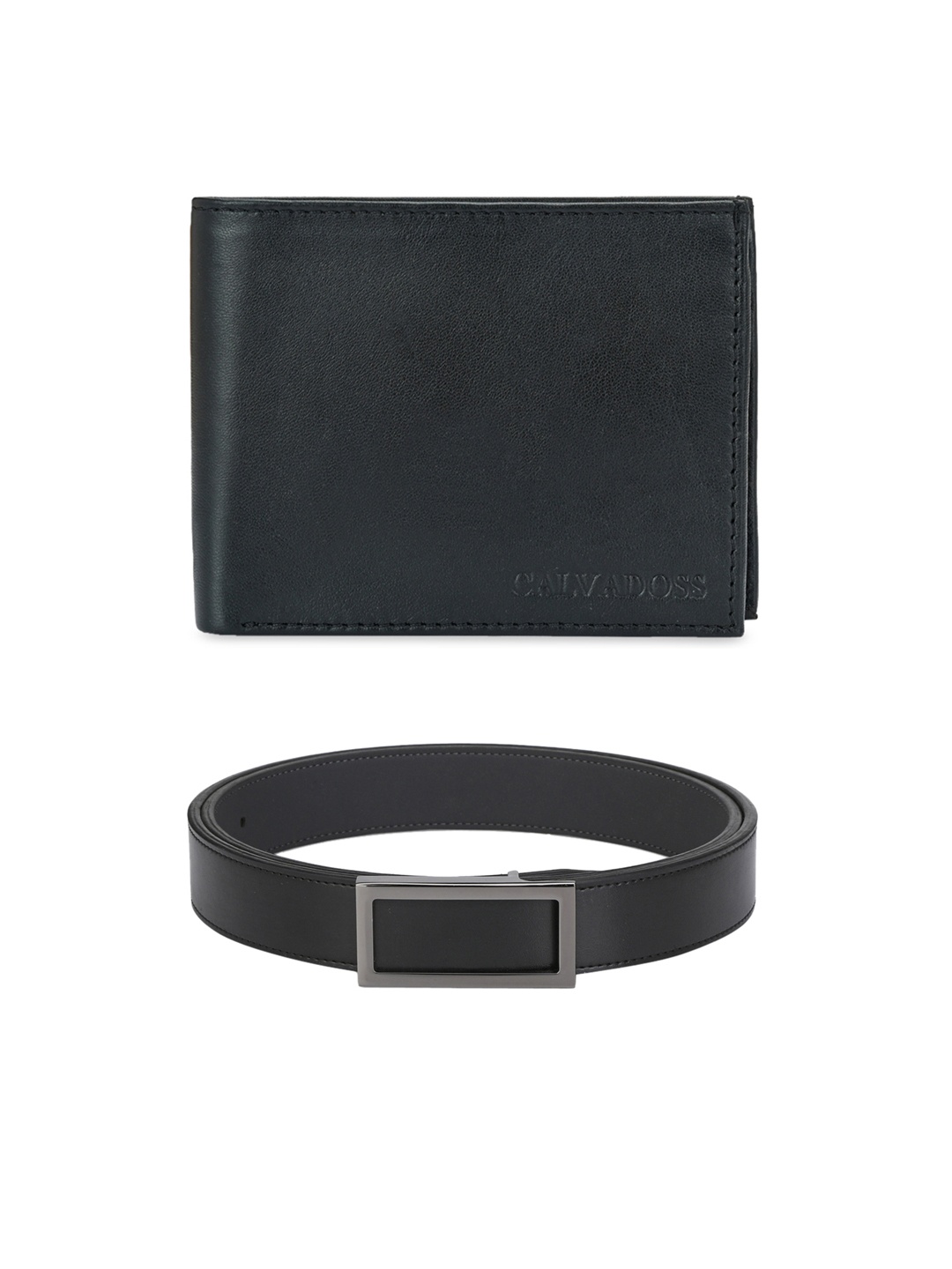 

Calvadoss Men Black & Brown Premium Belt & Wallet Gift Set