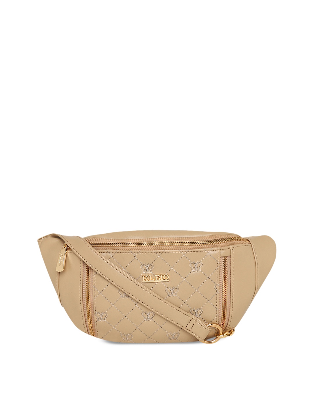 

KLEIO Quilted Sling Waist Bum Bag, Beige