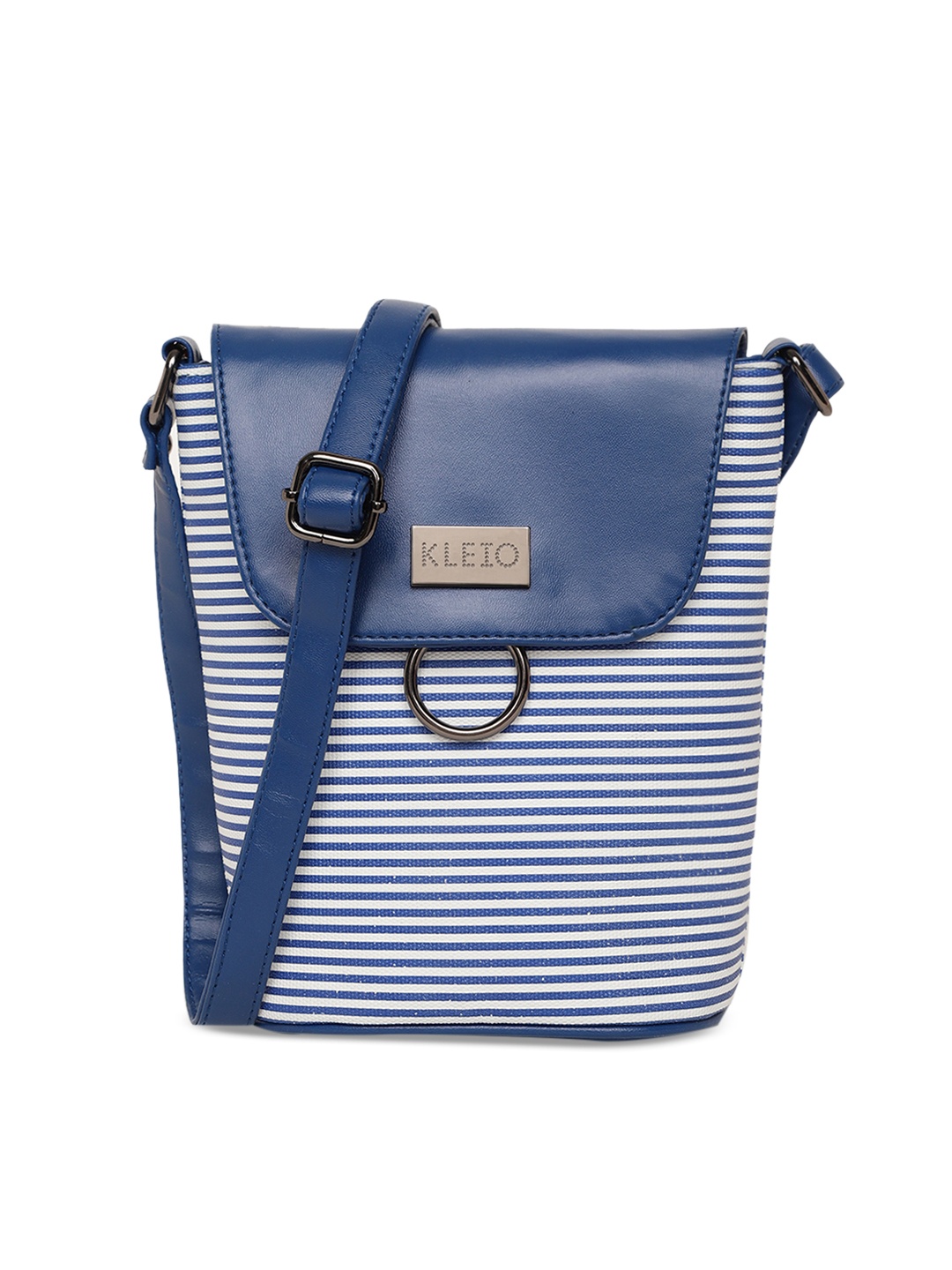 

KLEIO Blue & White Striped Sling Bag