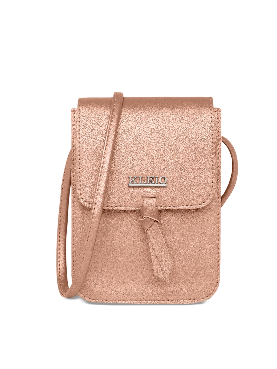 

KLEIO Women Structured Mobile Sling Bag, Peach