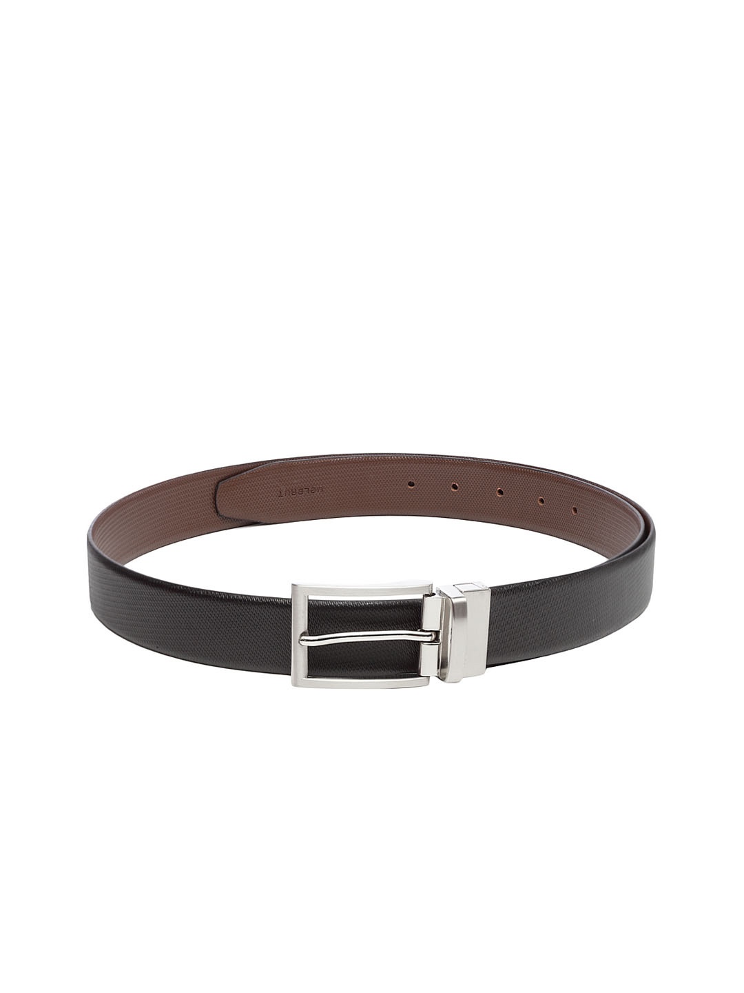 

WELBAWT Men Black & Brown Reversible Leather Textured Belt