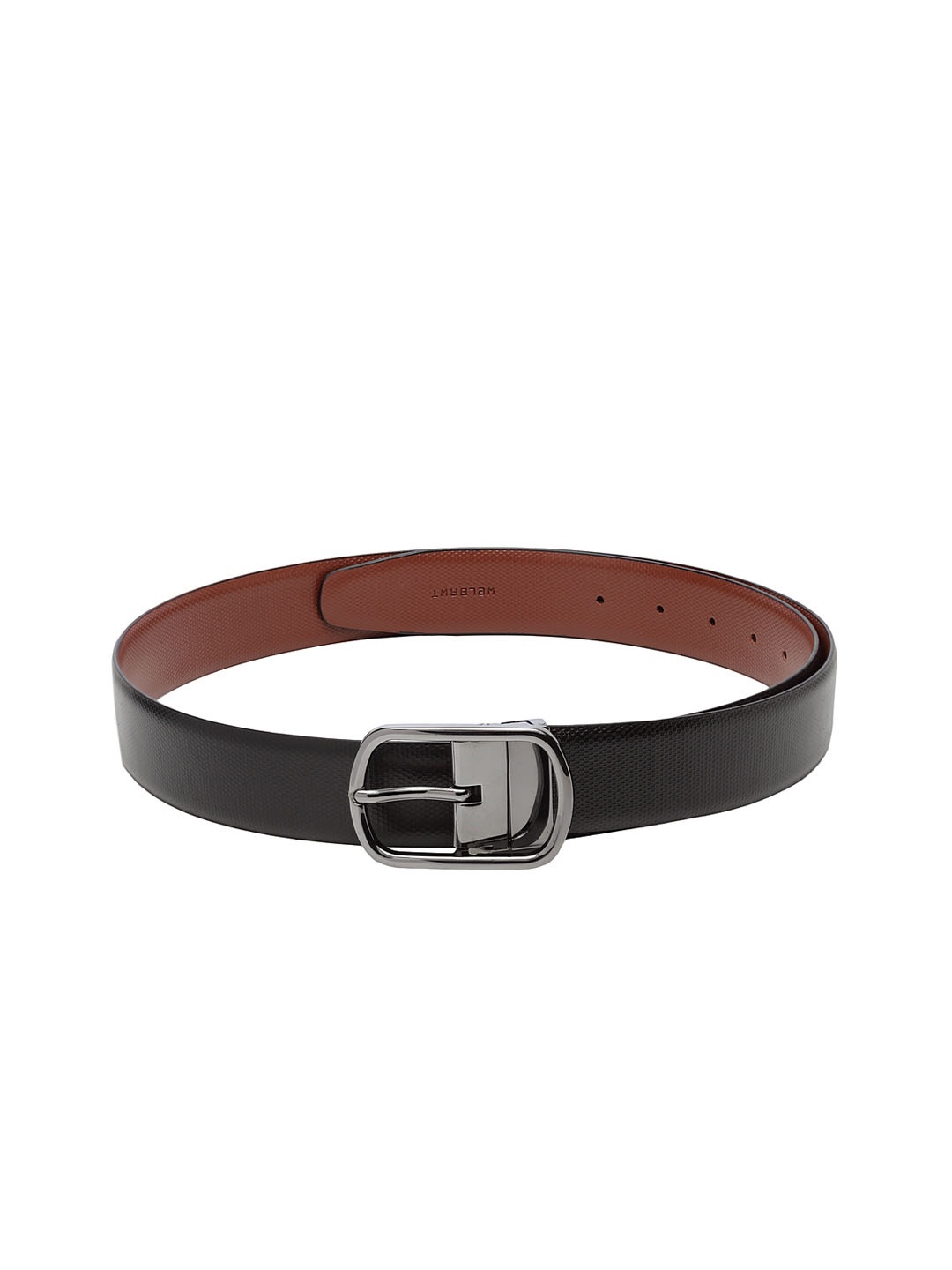 

WELBAWT Men Black & Brown Textured Reversible Leather Belt