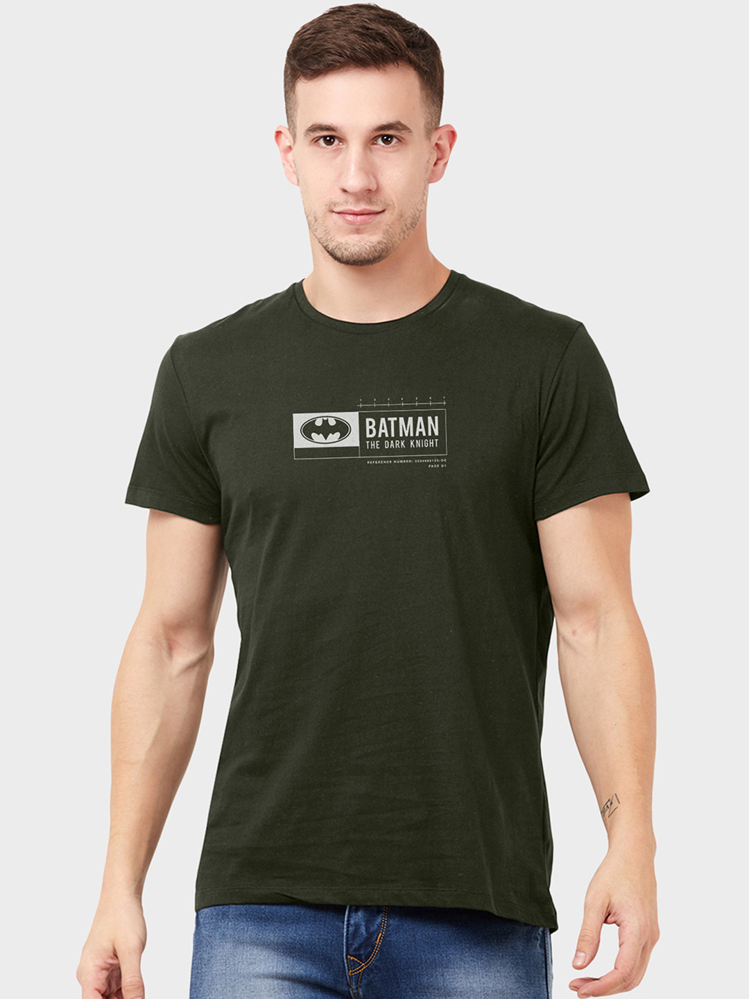 

Free Authority Men Green Printed Round Neck Batman T-shirt