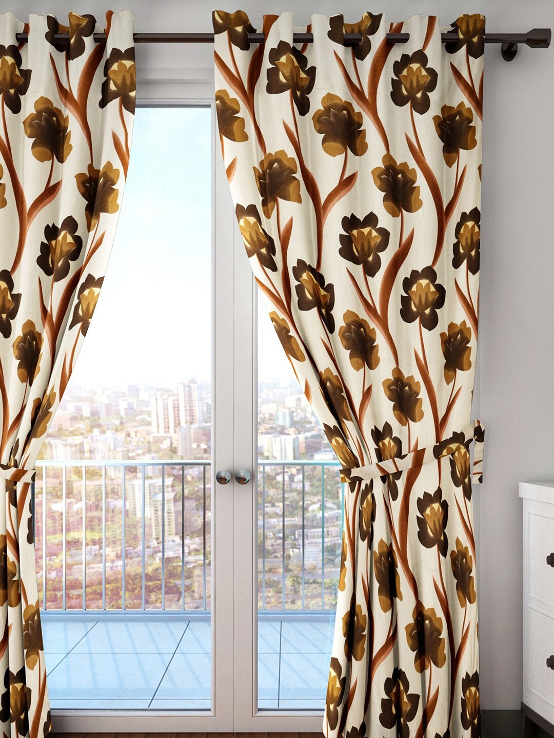 

HOUZZCODE Off-White Single Long Door Curtain