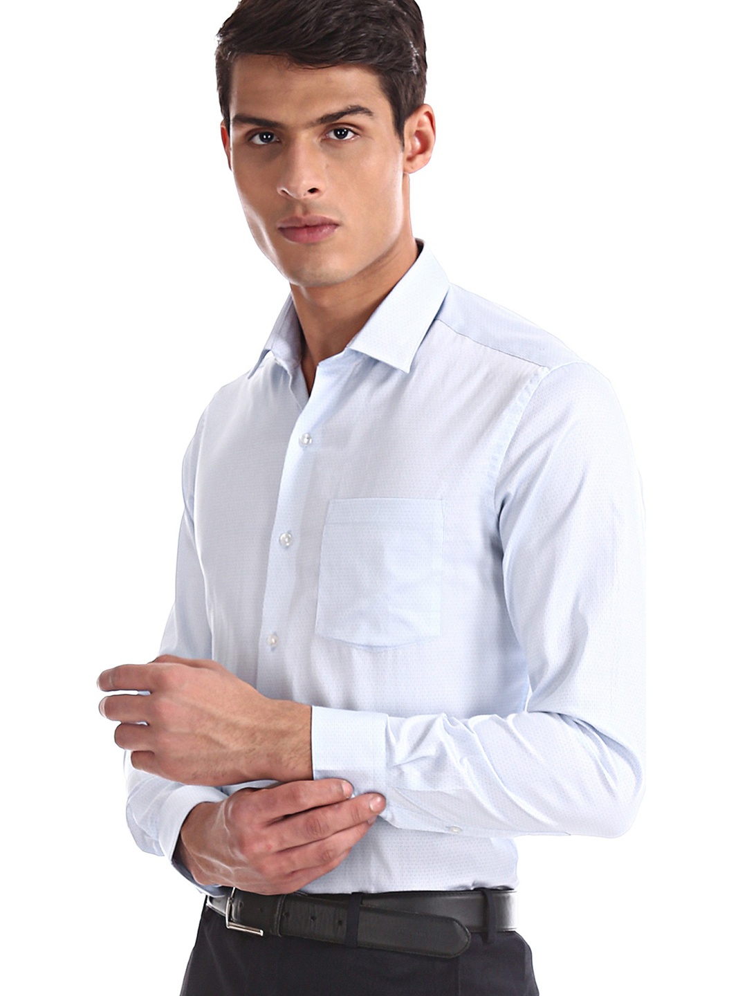 

Arrow Men Blue Slim Fit Printed Formal Shirt
