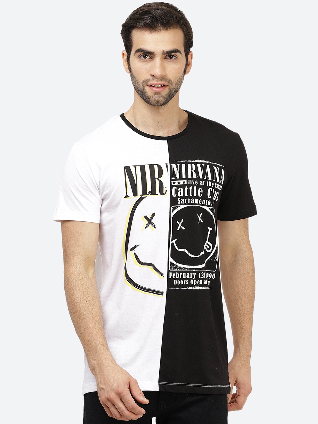 

Free Authority Men Black Nirvana Printed Round Neck T-shirt