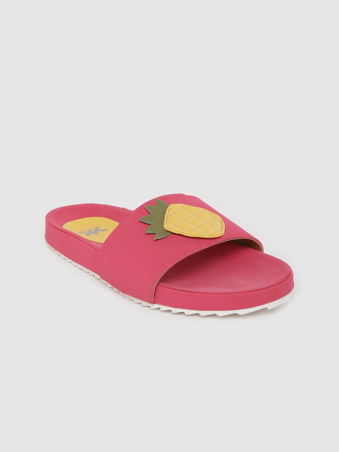 

Kook N Keech Women Magenta Pineapple Applique Detail Open Toe Flats