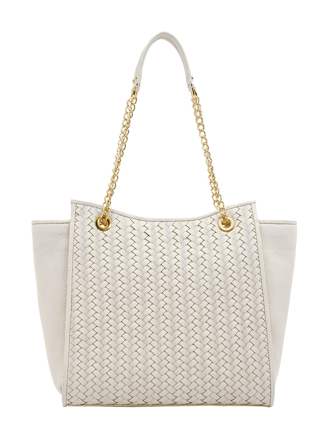 

Eske White Textured Leather Shoulder Bag