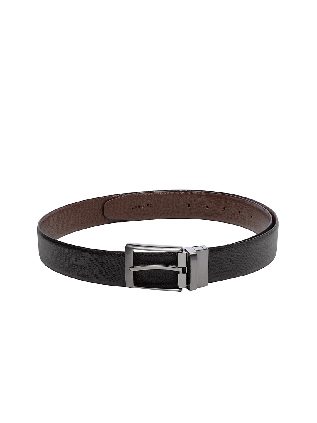 

WELBAWT Men Black & Brown Solid Leather Reversible Belt