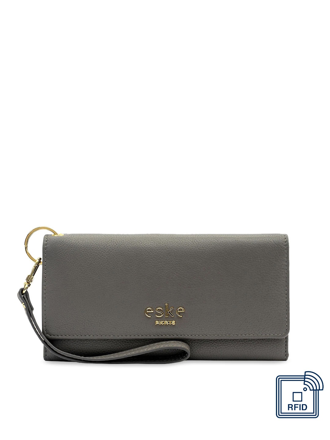 

Eske Women Grey Solid Three Fold Wallet