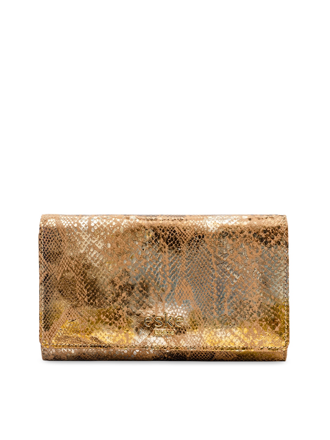 

Eske Women Gold-Toned Animal Printed Three Fold Wallet