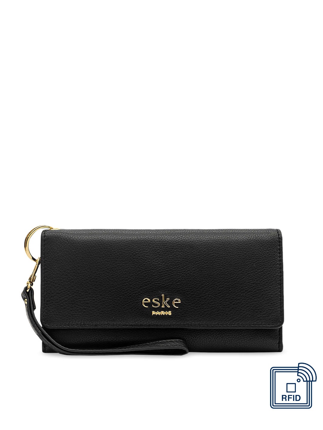 

Eske Women Black Solid Three Fold Wallet