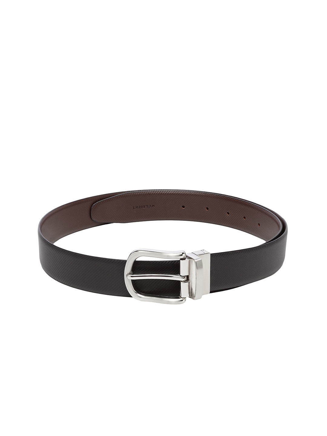 

WELBAWT Men Black Textured Leather Belt