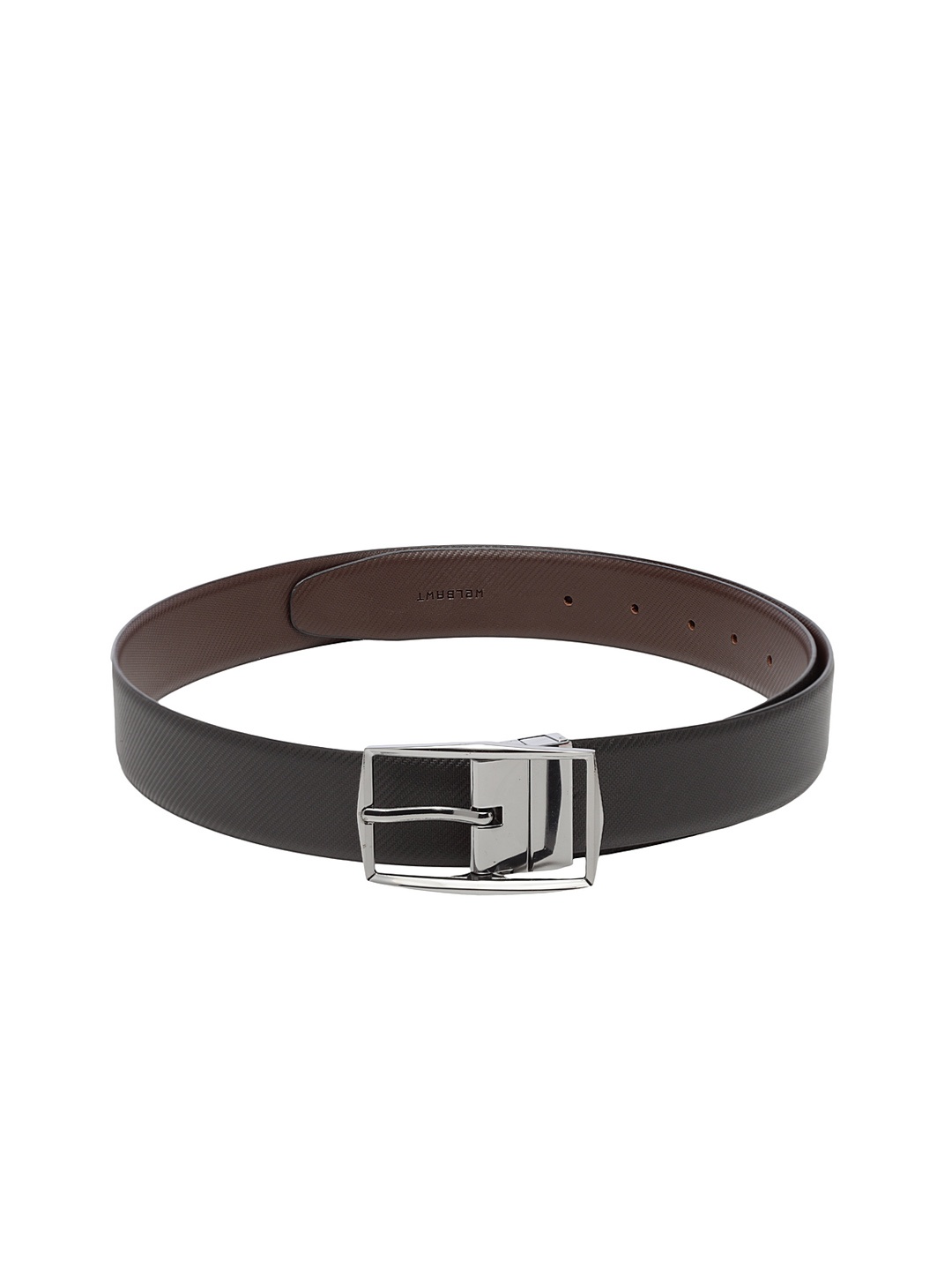 

WELBAWT Men Black Textured Leather Belt