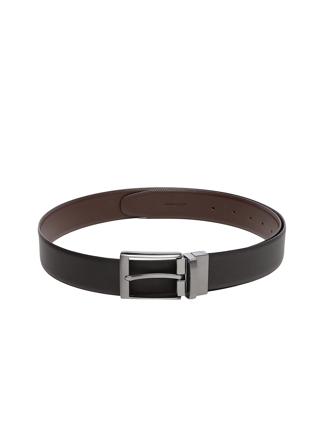 

WELBAWT Men Black Textured Leather Belt
