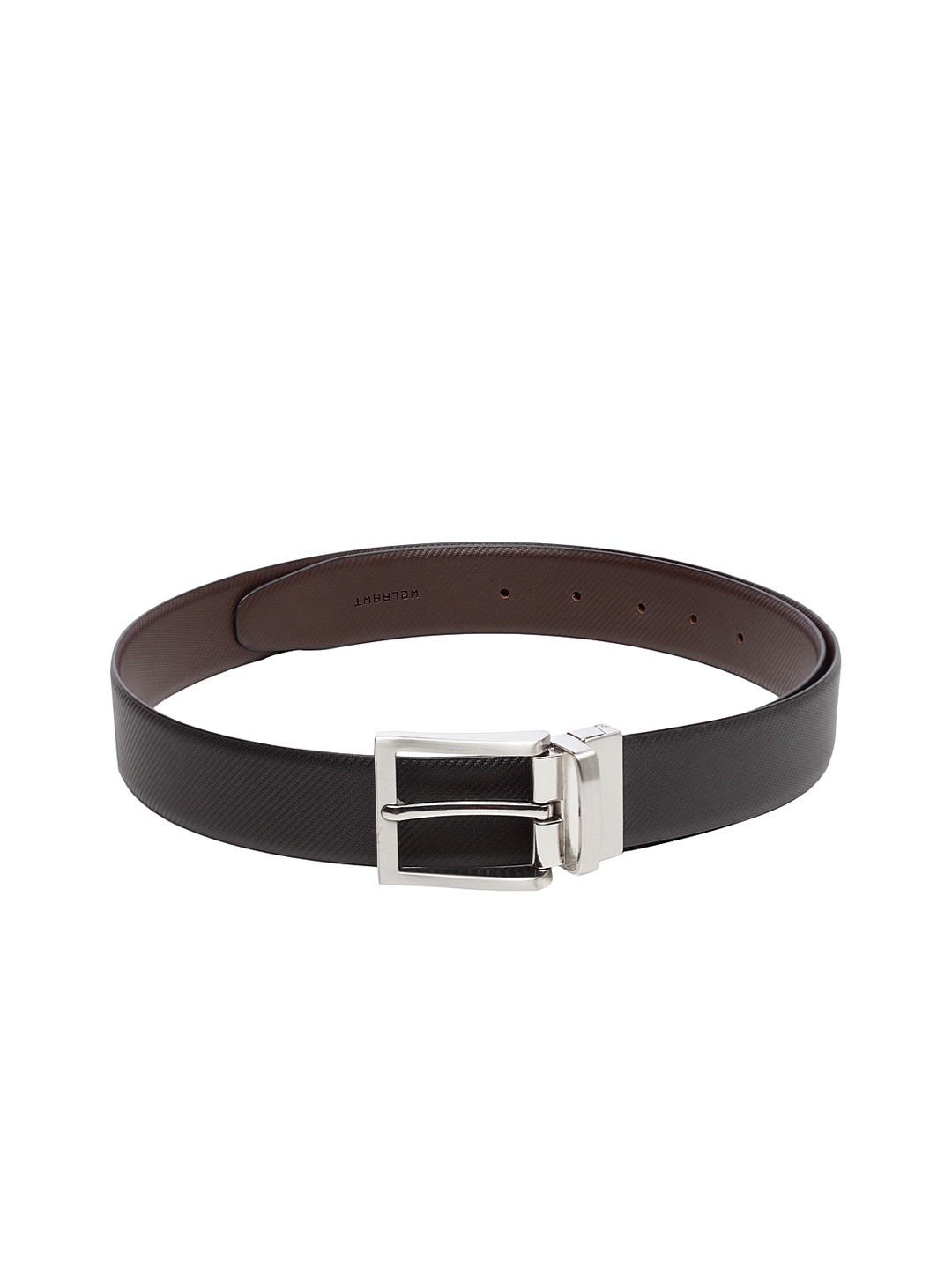 

WELBAWT Men Black Textured Leather Belt