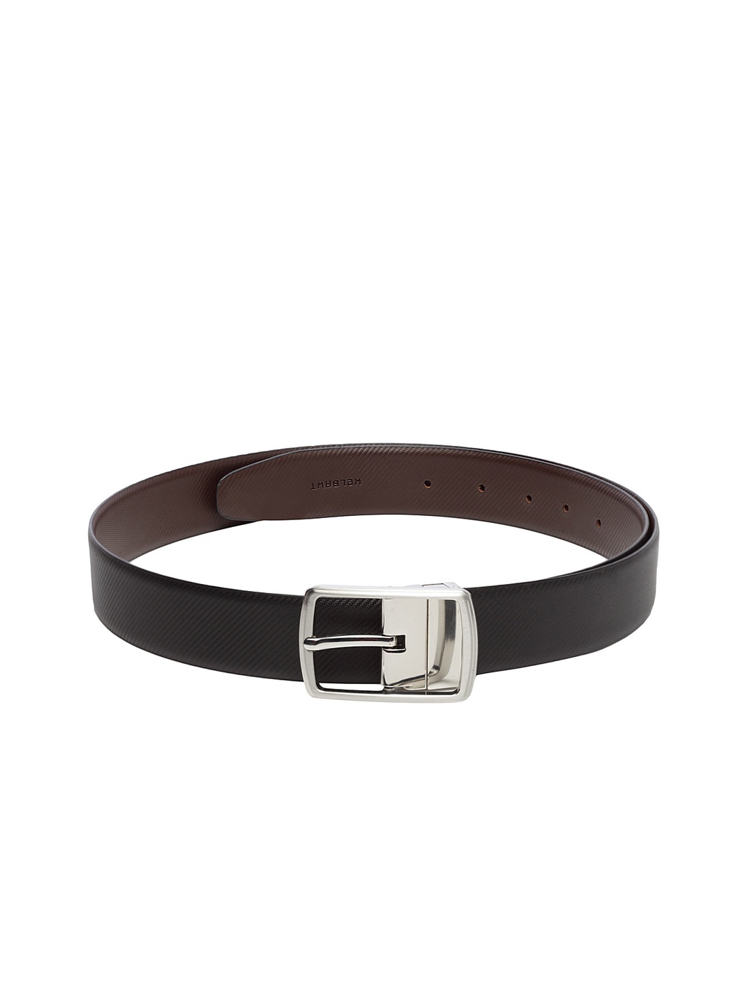 

WELBAWT Men Black & Brown Textured Leather Reversible Belt