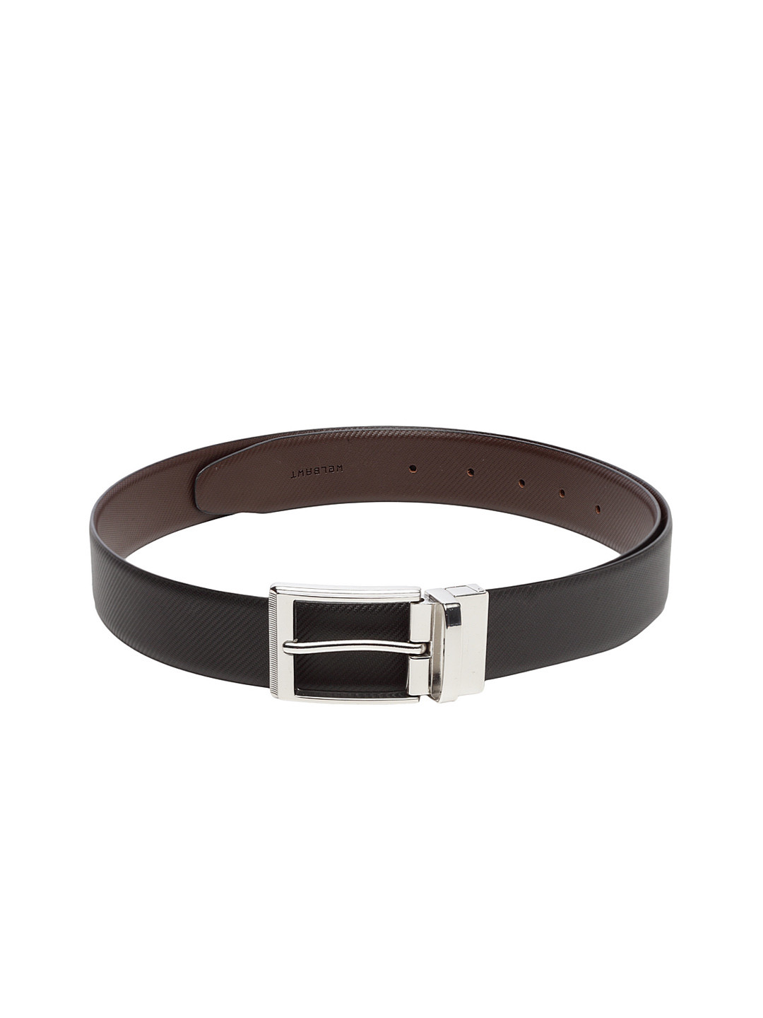 

WELBAWT Men Black & Brown Textured Leather Reversible Belt